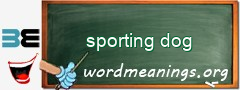 WordMeaning blackboard for sporting dog